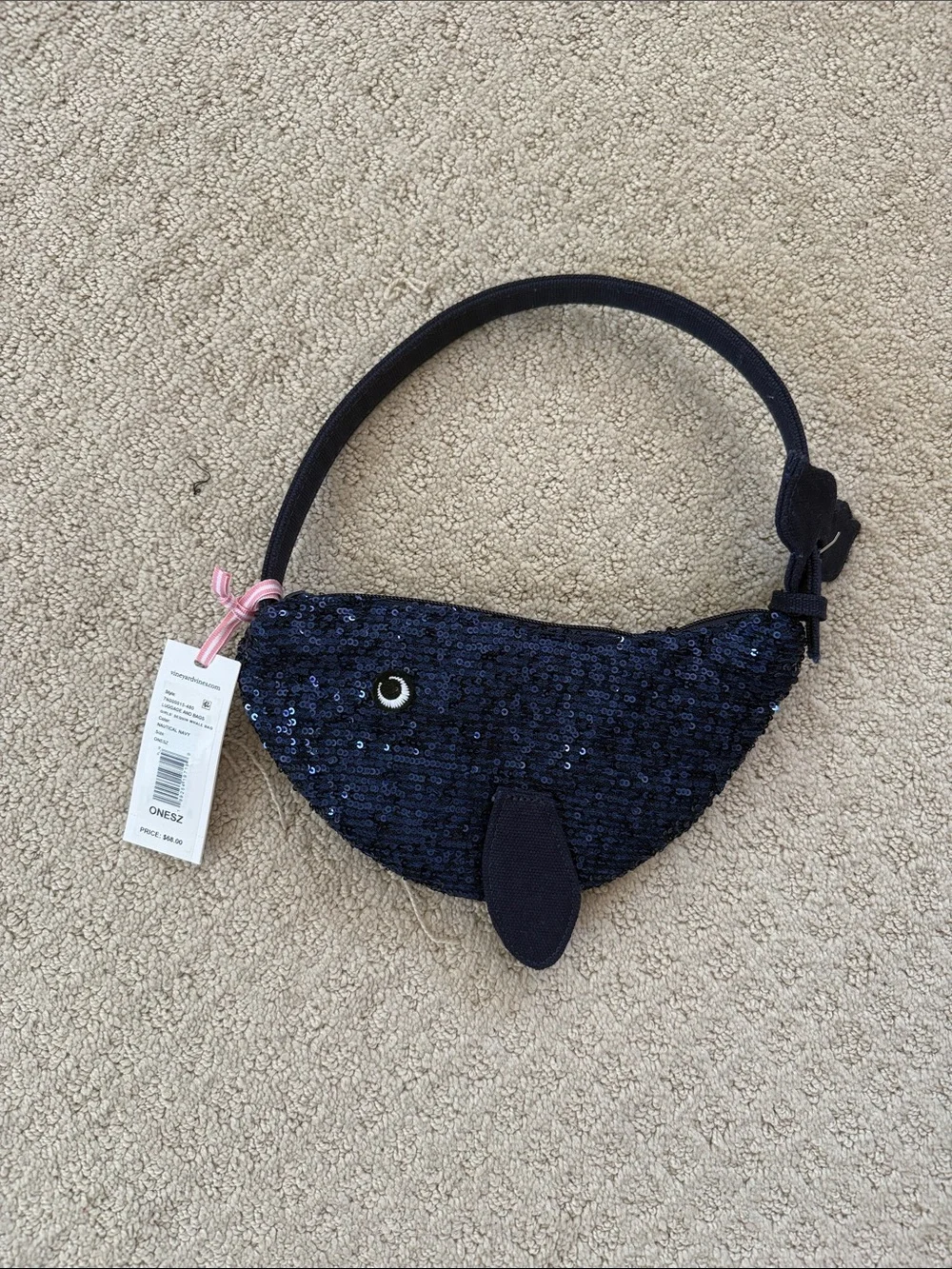 Vineyard Vines Kids Sequin Whale Shoulder Bag - Navy NWT